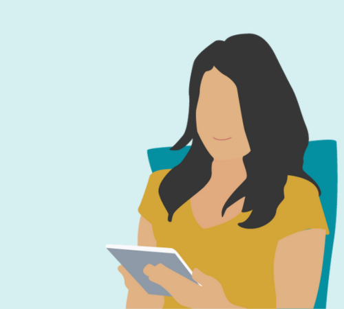 A person using a mobile device